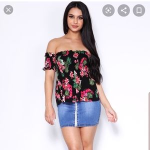Off The Shoulder Floral Top